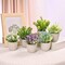 Set of 6 Potted Artificial Flowers Arrangement, Fake Flowers with Vases Faux Flowers in Pot for Centerpiece Table Decorations Spring Decor for Home Office Desktop
